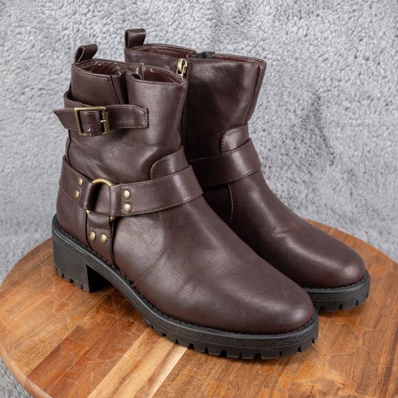 $129 Womens Kenneth Cole Reaction Beryl Harness Boots Size 8.5 - Picture 1 of 7
